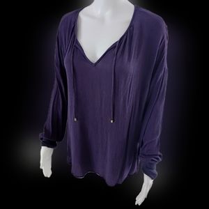 Juicy Couture gausy bohemian crinkle fabric blouse Size Large